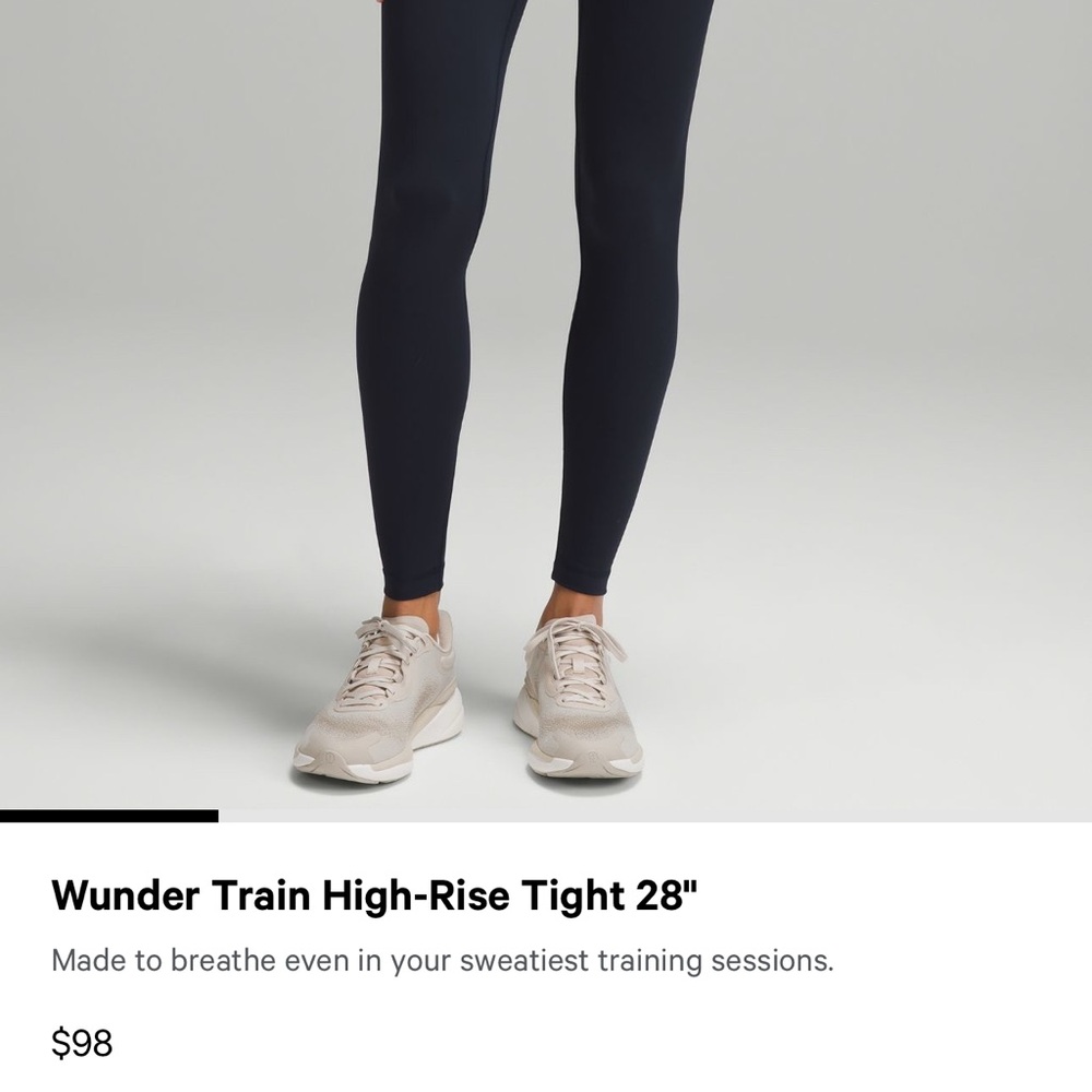 Wunder Train High-Rise Tight 28”, True Navy, Size 6